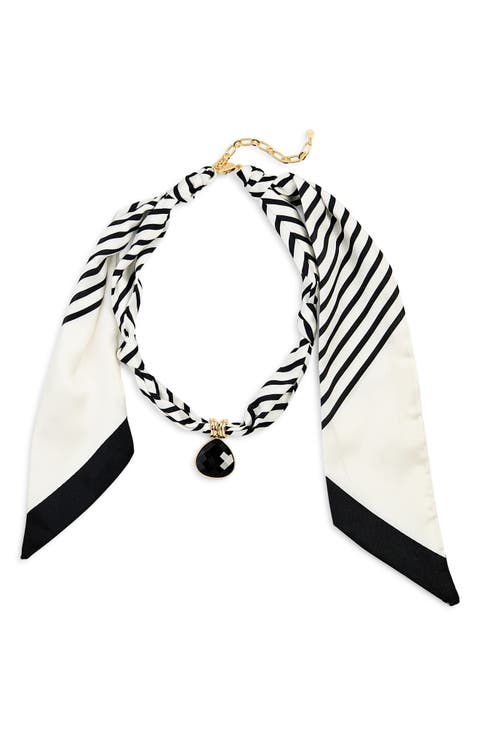 Teardrop Scarf Pendant Necklace