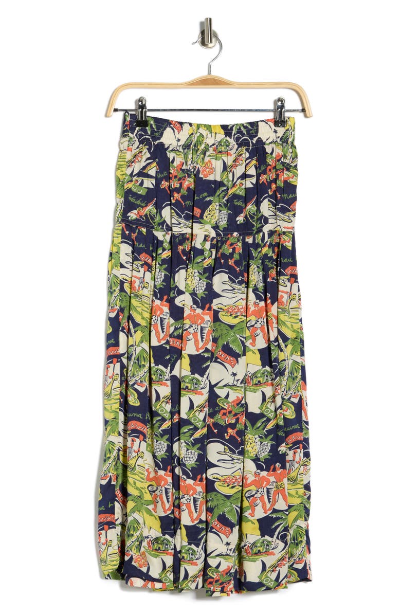 THE GREAT. The Highland Skirt, Alternate, color, Surf Jack Print