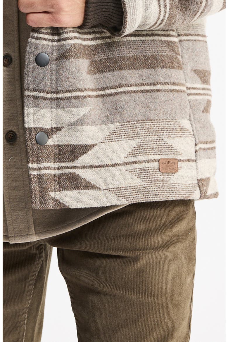 Faux Fur Lined Shirt Jacket, Alternate, color, STONE AZTEC