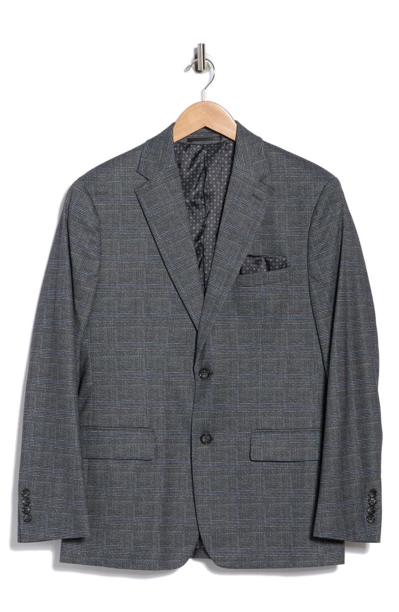 Duchamp Slim Fit Plaid Sport Coat, Alternate, color, Grey
