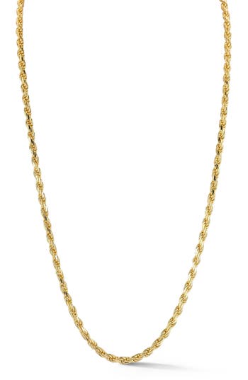 Yield Of Men 3mm Rope Chain Necklace In Gold