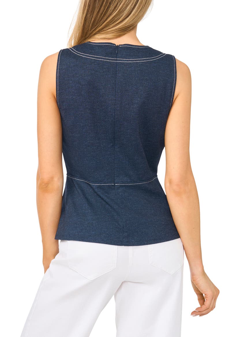 Knit Peplum Tank, Alternate, color, INDIGO NAVY