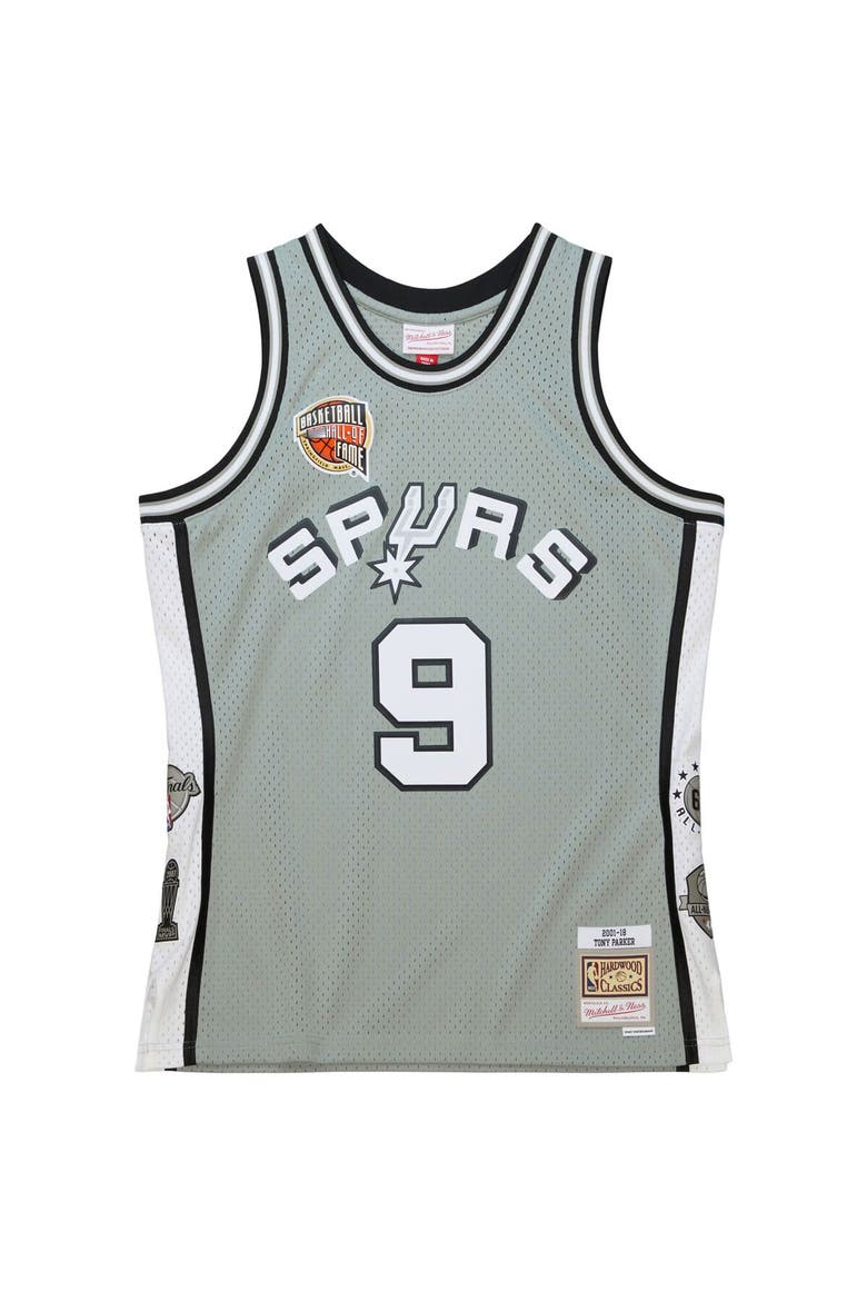 Unisex Mitchell & Ness Tony Parker Gray San Antonio Spurs Hall of Fame Class of 2023 Throwback Swingman Jersey, Alternate, color, Gray