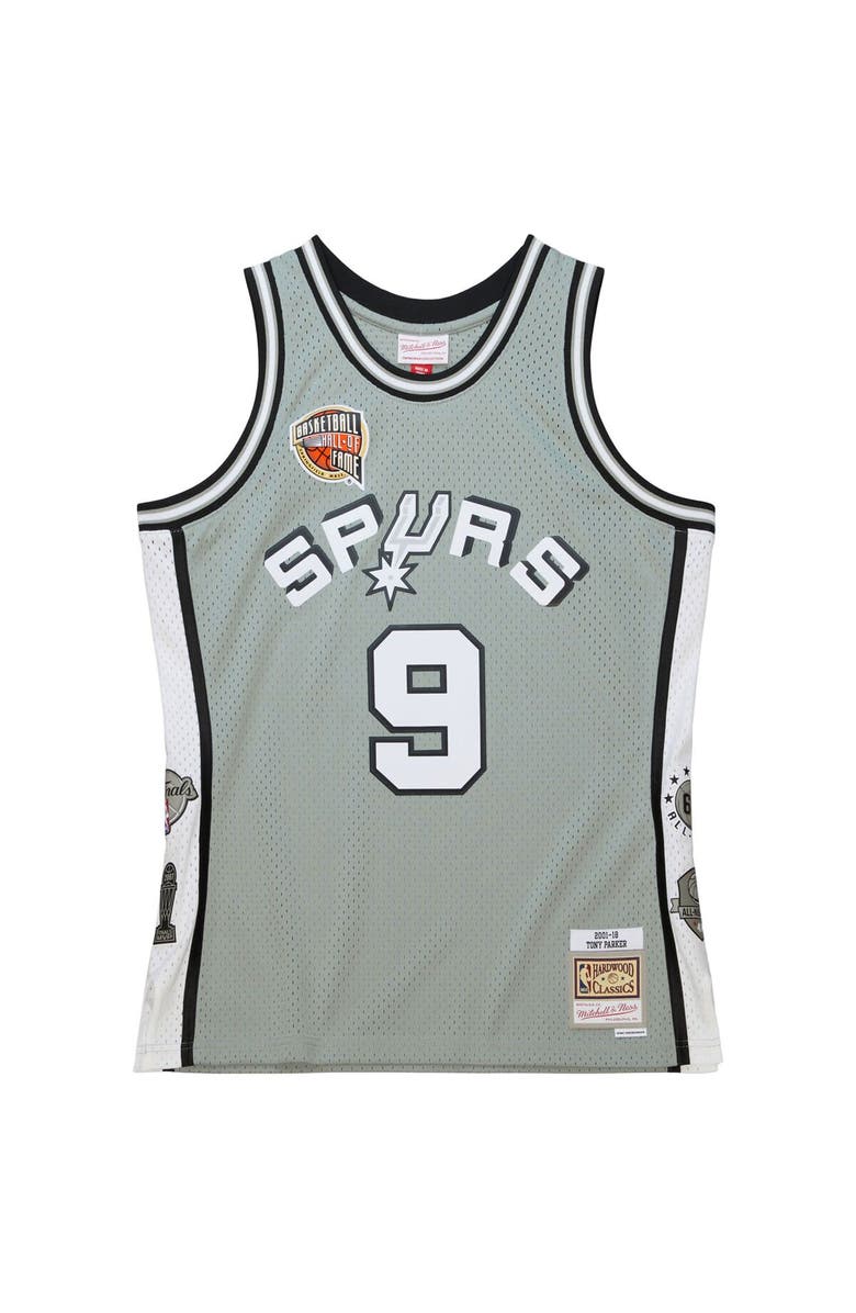 Mitchell & Ness Unisex Mitchell & Ness Tony Parker Gray San Antonio Spurs Hall of Fame Class of 2023 Throwback Swingman Jersey, Alternate, color, Gray