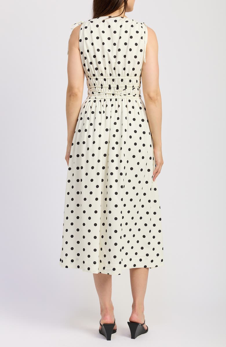 En Saison Harley Print Shirred Sleeveless Maxi Dress, Alternate, color, Ivory Black