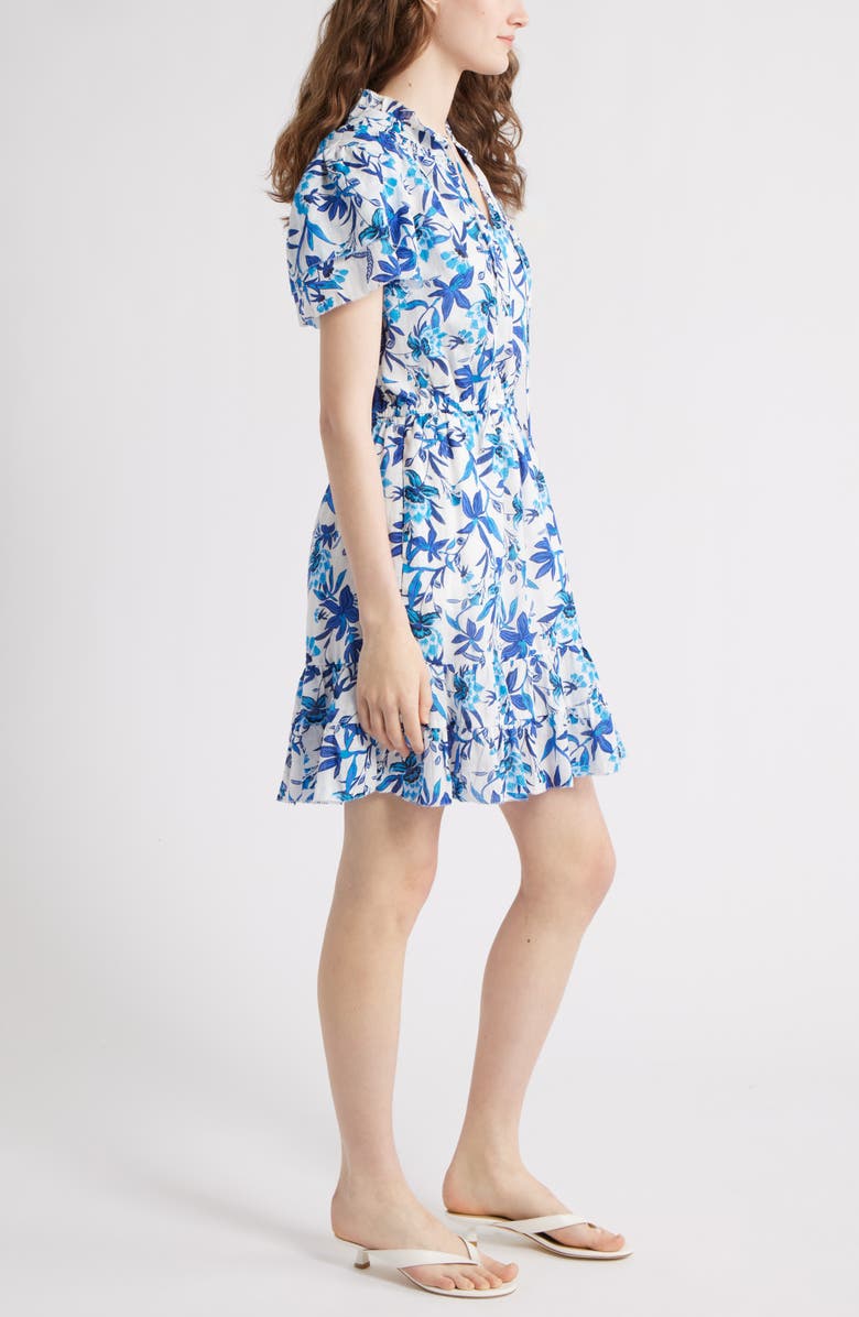 Caslon<sup>®</sup> Floral Tiered Dress, Alternate, color, Ivory- Blue Willoughby Floral