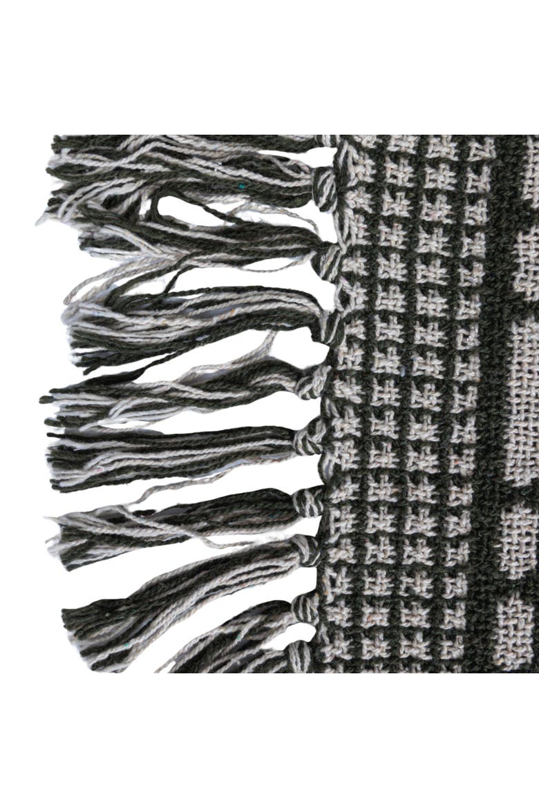 Soft Throw with Diamond Pattern and Fringe, Alternate, color, Green