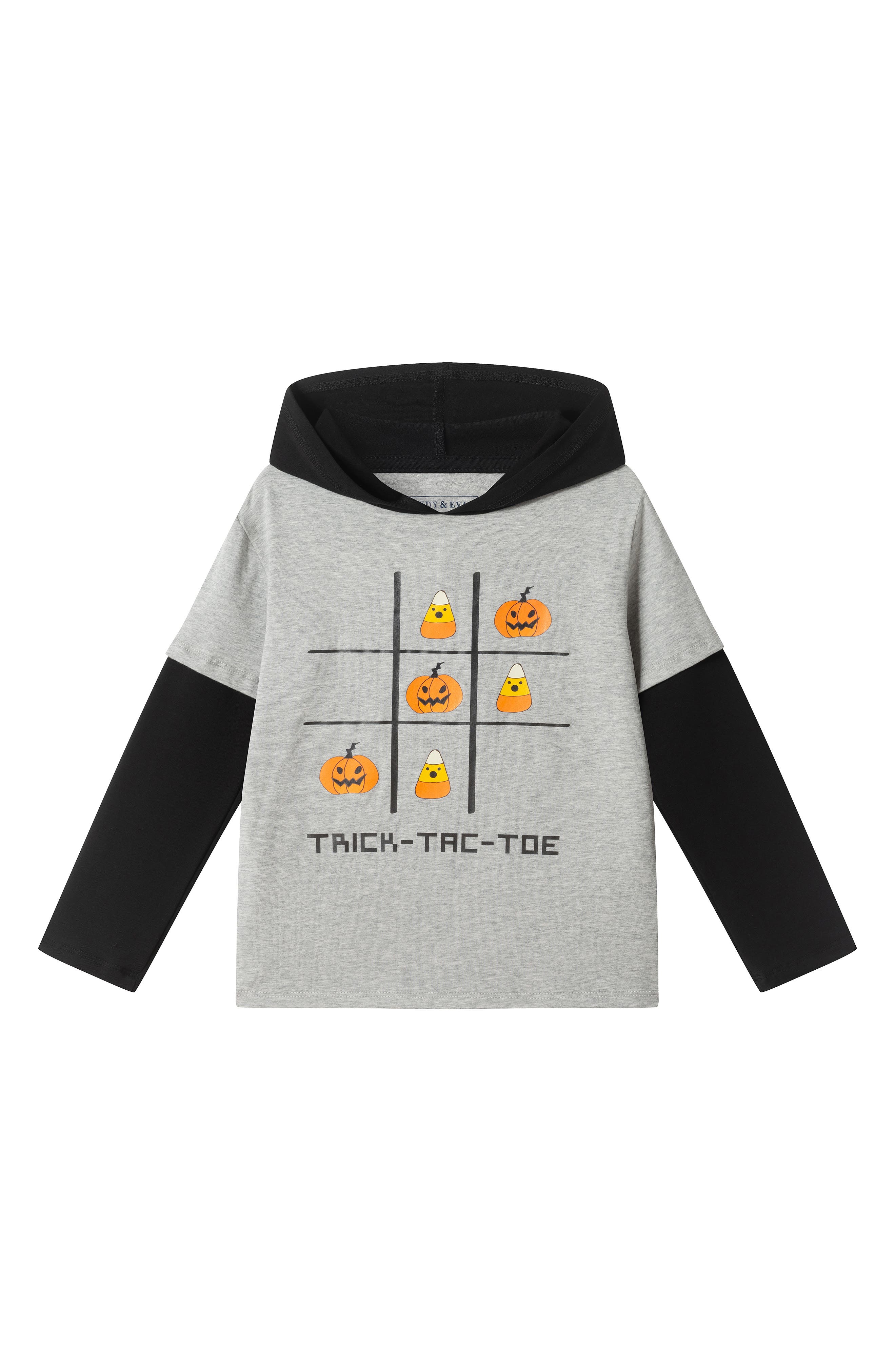 Kids' Pumpkin Hooded Long Sleeve T-Shirt