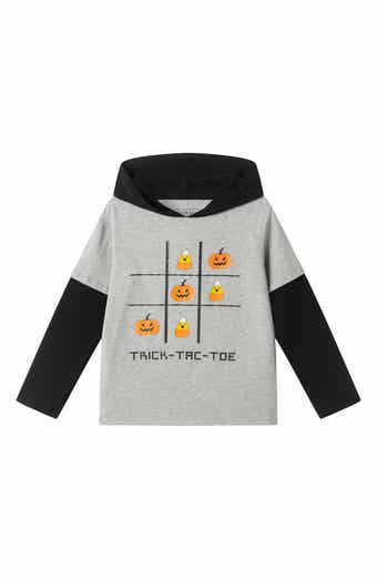 Kids' Pumpkin Hooded Long Sleeve T-Shirt