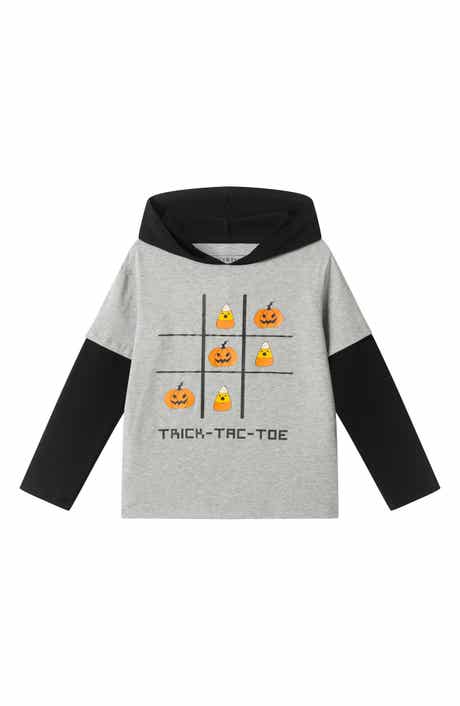 Kids' Pumpkin Hooded Long Sleeve T-Shirt