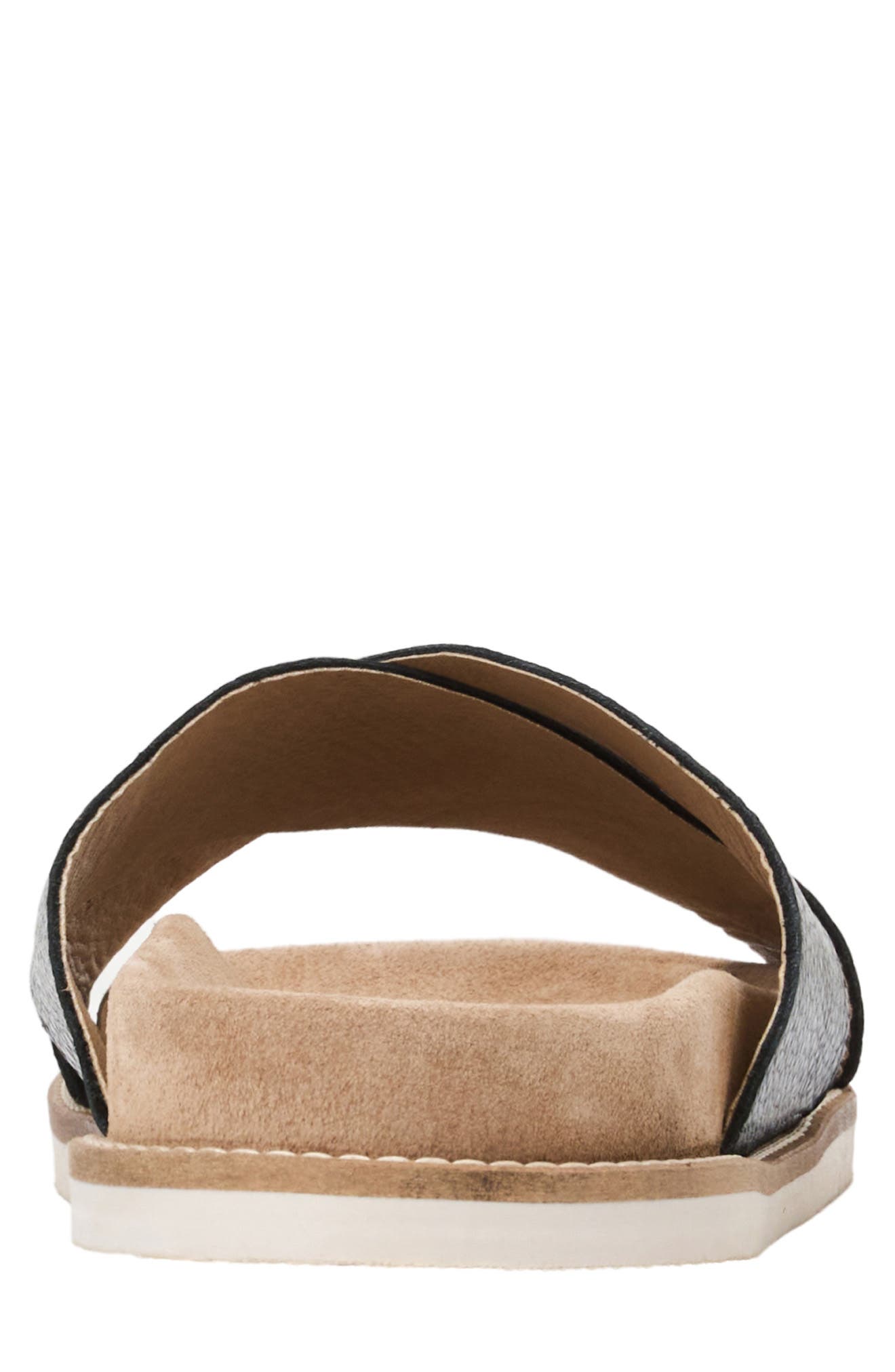 Bruno Magli Edgar Crisscross Leather Slide Sandal, Alternate, color, Black Pebbled