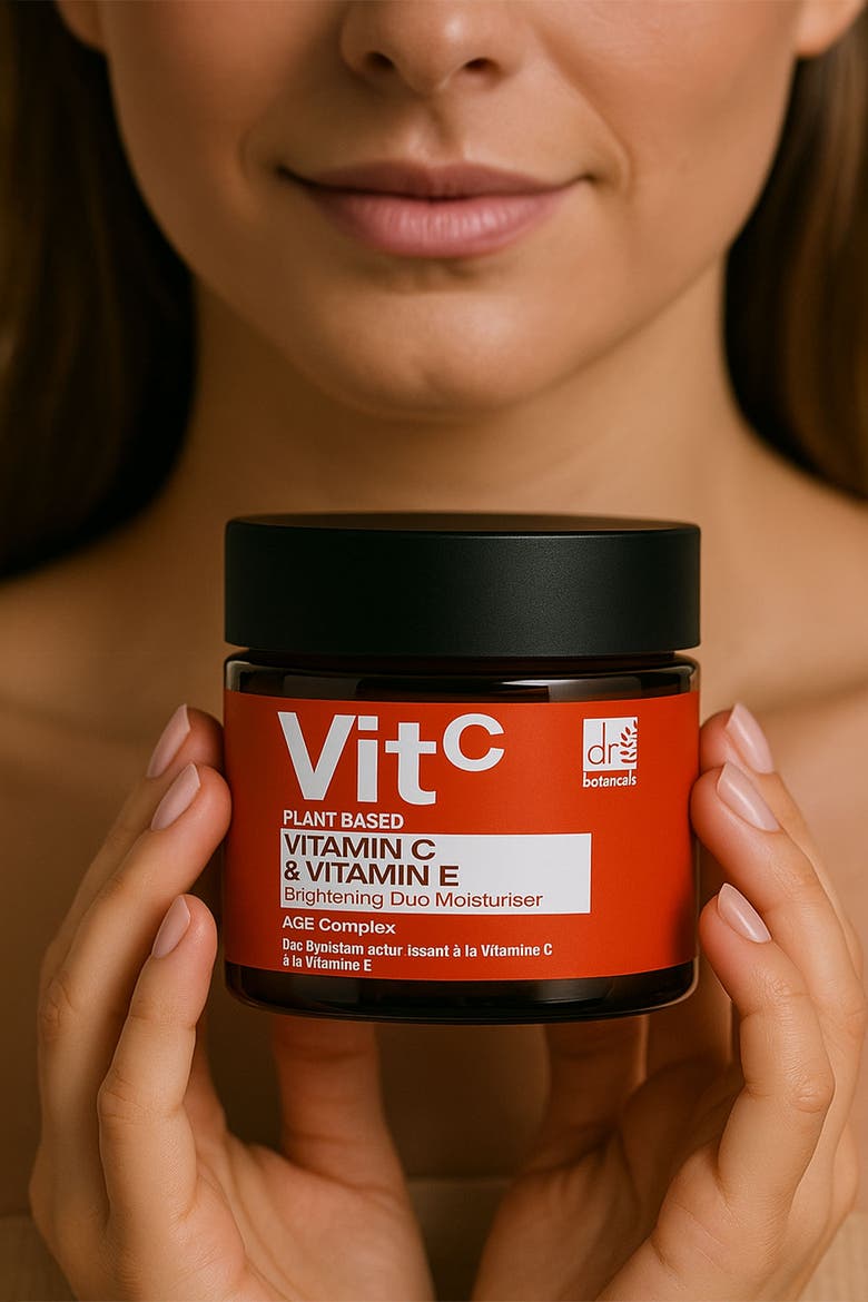 Vitamin C 1% & Vitamin E Brightening Duo Moisturiser 60ml for Brightening, Dark Spots, Alternate, color, White