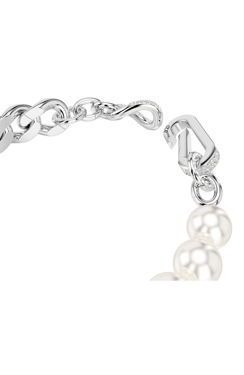 Swarovski Dextera Imitation Pearl & Curb Chain Bracelet, Alternate, color, 