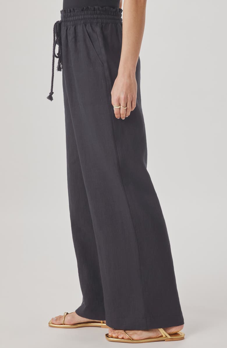 Splendid Stella Paperbag Linen Wide Leg Pants, Alternate, color, Lead Grey