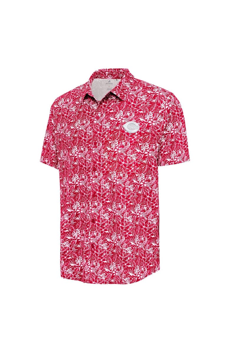 ANTIGUA Men's Antigua Red Cincinnati Reds Resort Button-Up Shirt, Alternate, color, Red