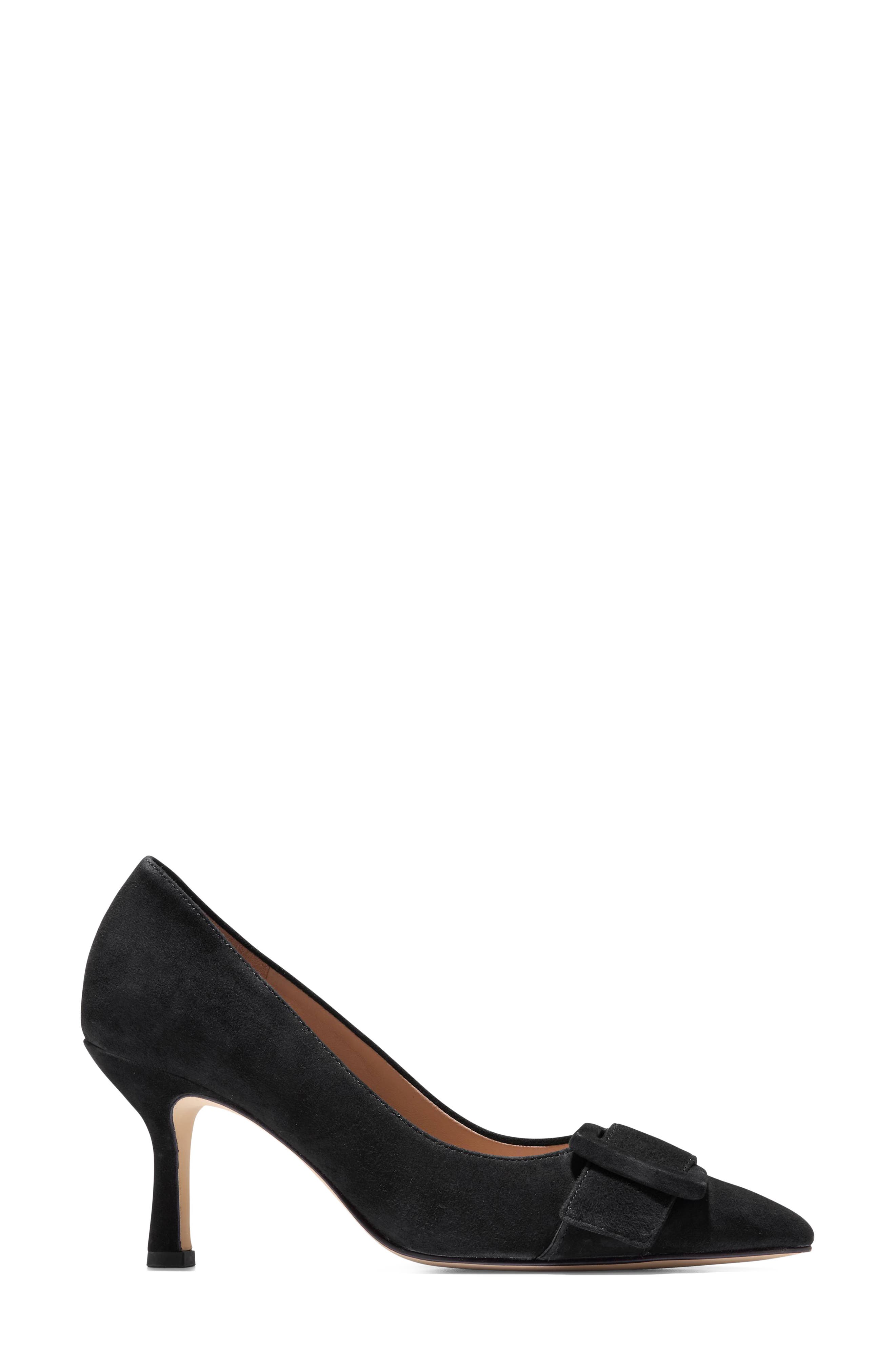 Fidela Pointed Toe Pump, Alternate, color, BLACK SUEDE / BLACK CROC PRINT