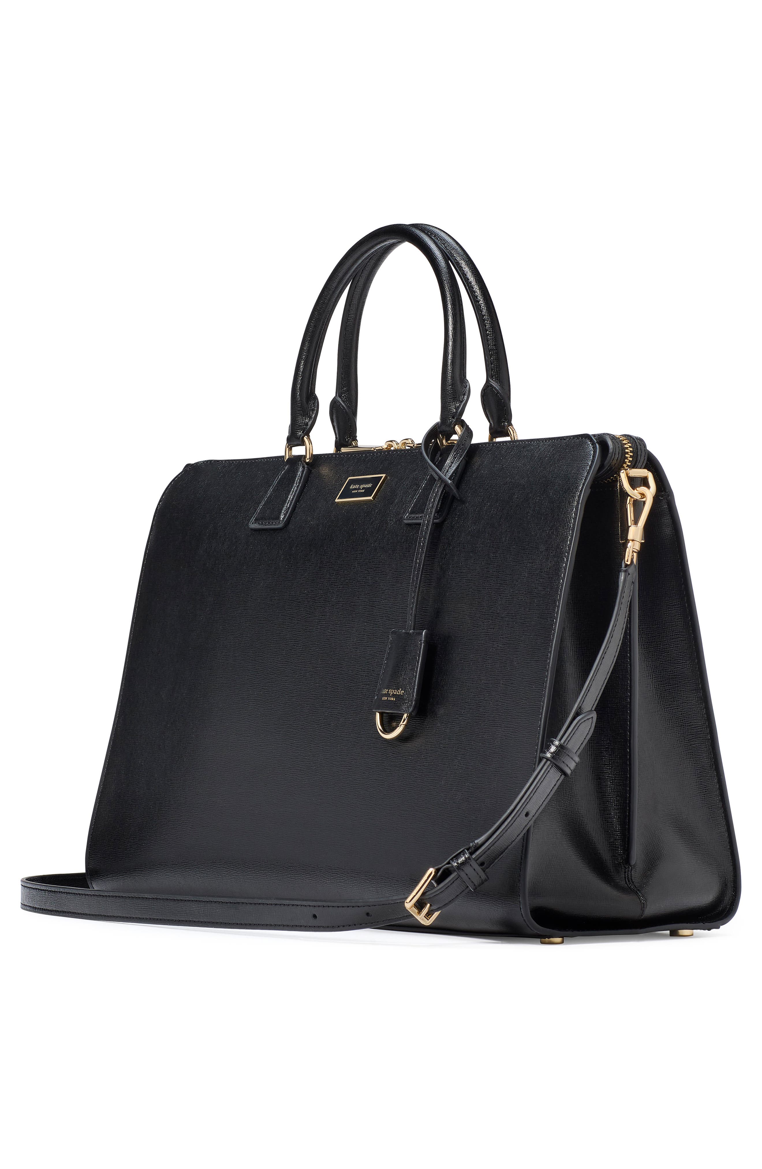 Kate Spade New York serena saffiano leather briefcase, Alternate, color, Black