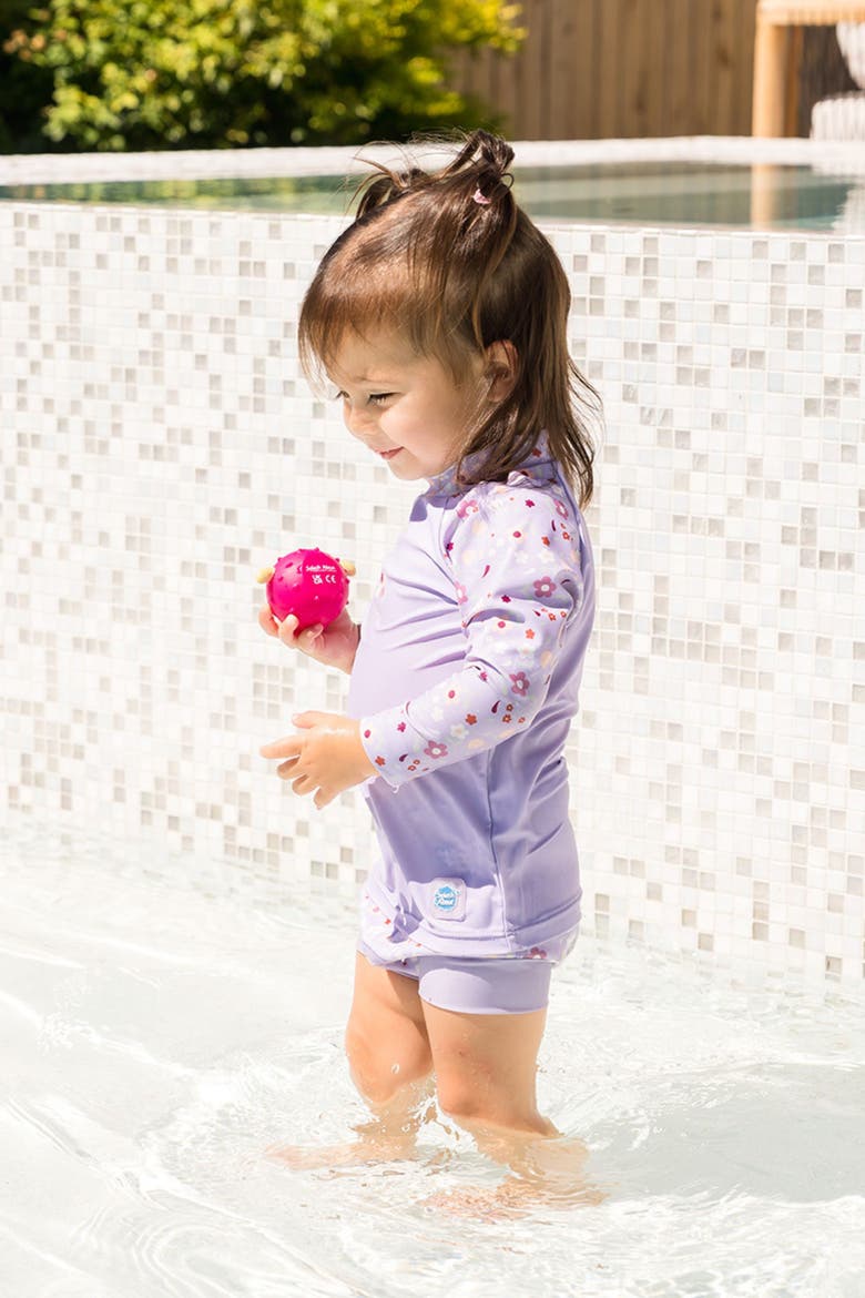 Kids Long Sleeve Rash Guard, Alternate, color, Lilac Spring