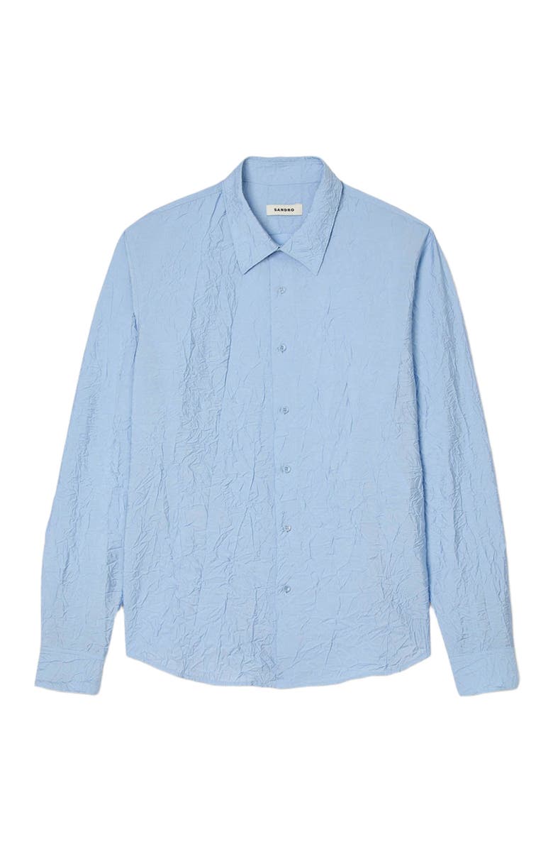 SANDRO Crinkled effect shirt, Alternate, color, Sky Blue
