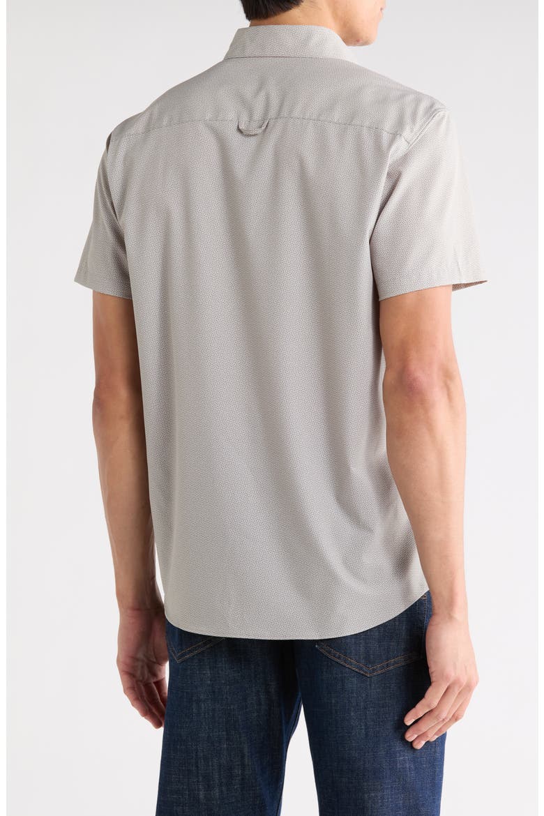 Wavy Geo Short Sleeve Shirt, Alternate, color, GREEN