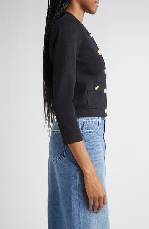 L Agence Kumi Cropped Jacket In Black In Black