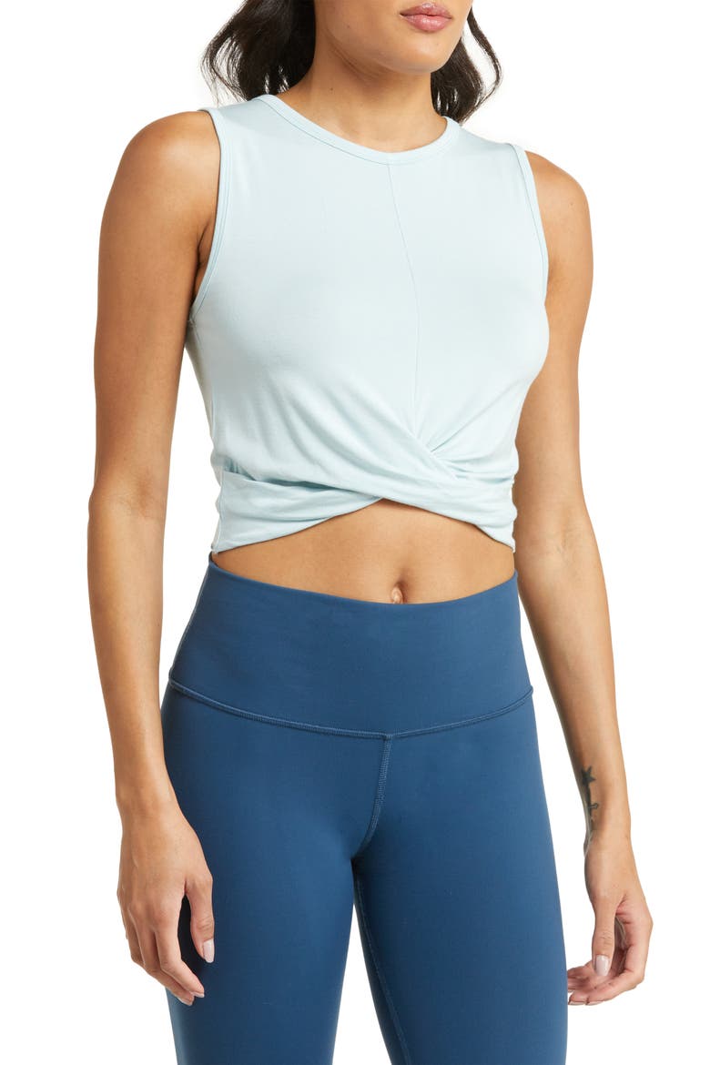 Cover Twist Hem Tank, Main, color, CHALK BLUE