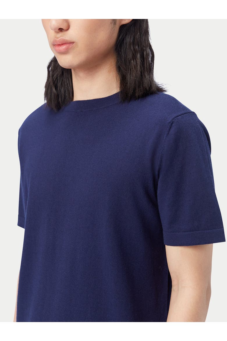 Cotton Silk Cashmere T-shirt, Alternate, color, navy