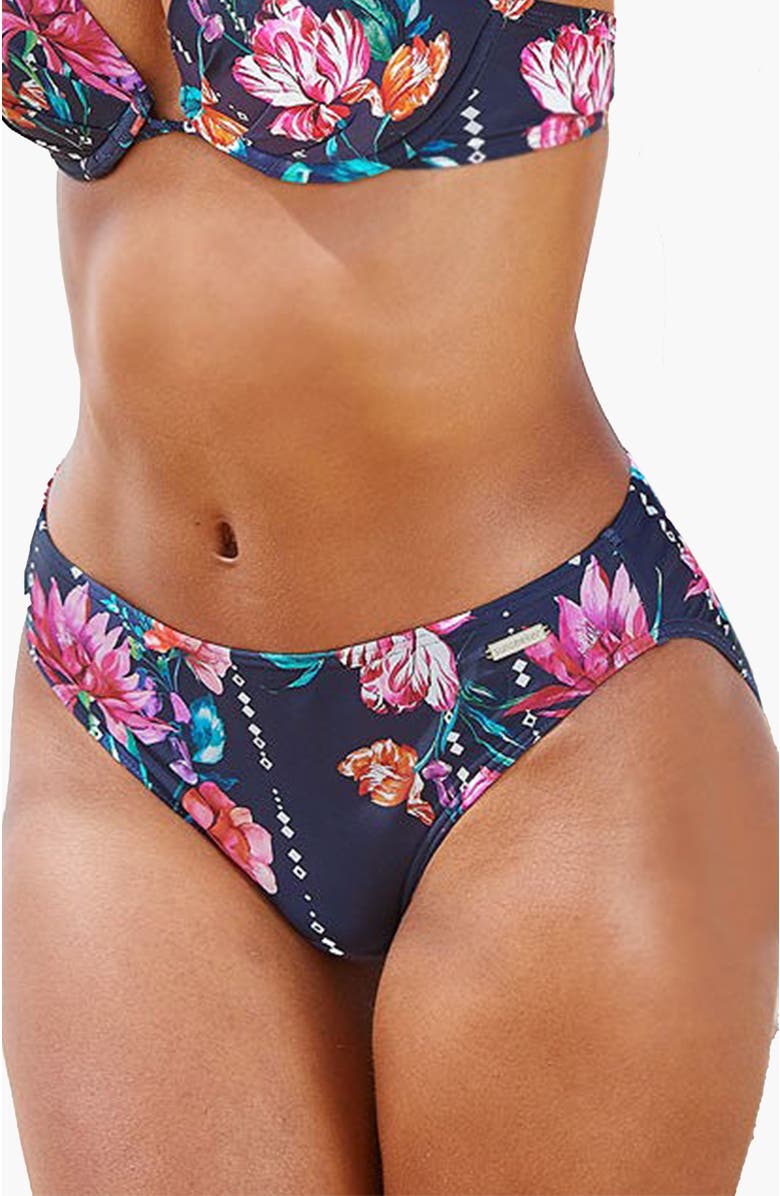 LASCANA Floral Classic Bikini Bottom, Main, color, Navy Printed - 2
