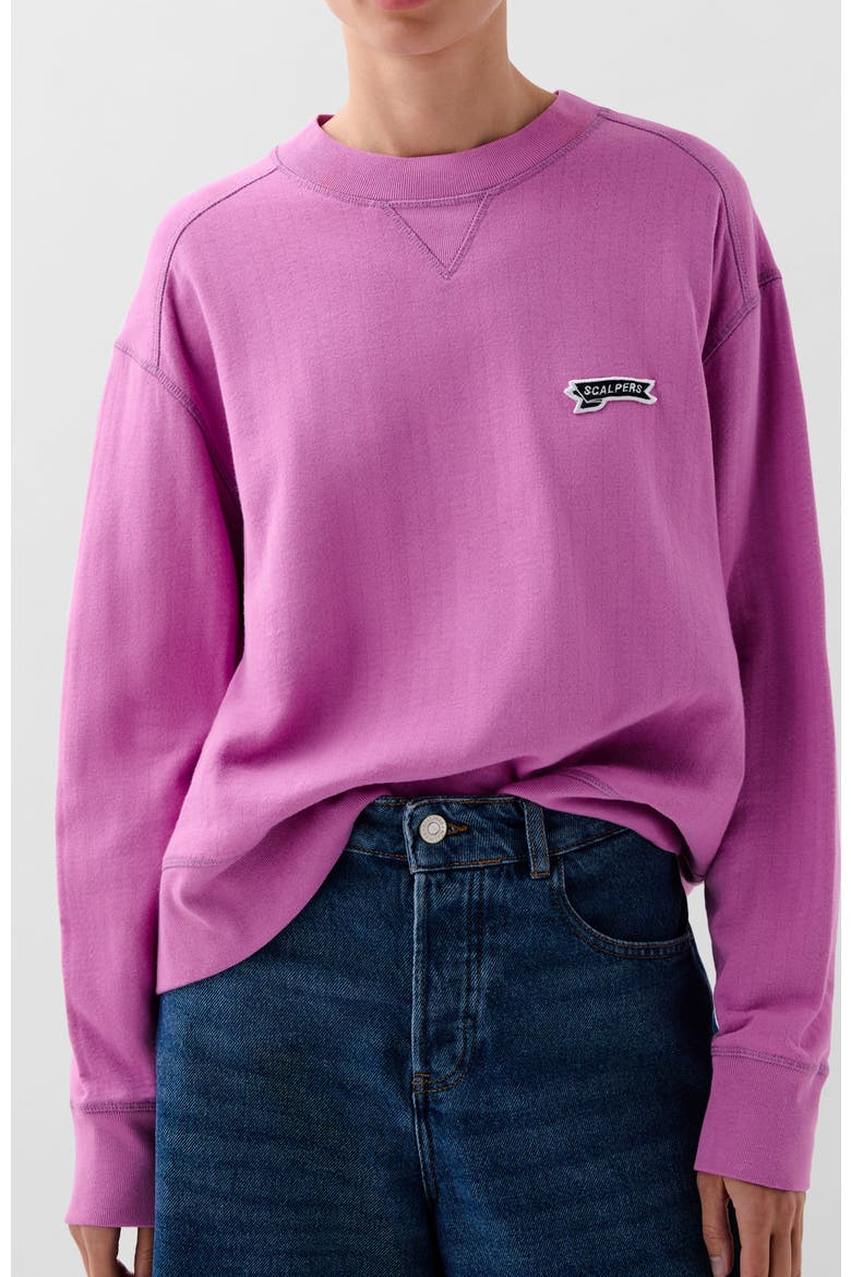 Waffle Patch Sweater, Main, color, Mauve