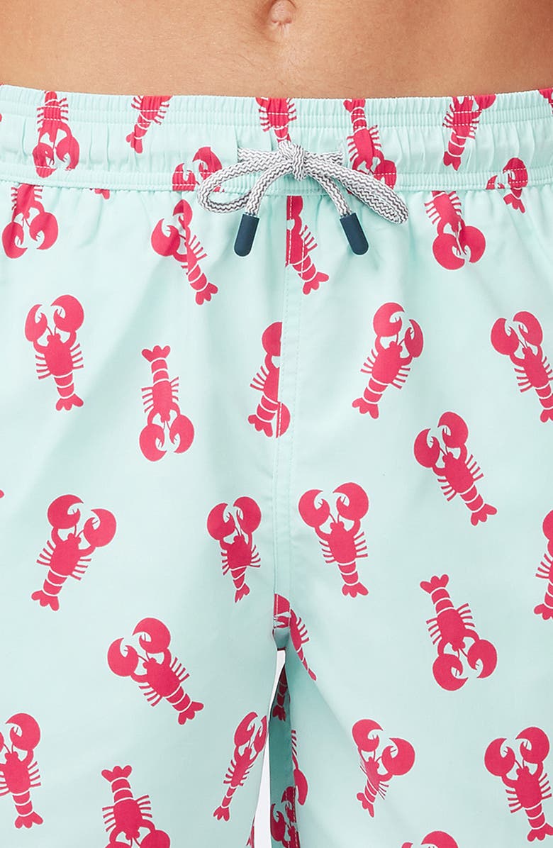 Tom & Teddy Lobster Print Swim Trunks, Alternate, color, 