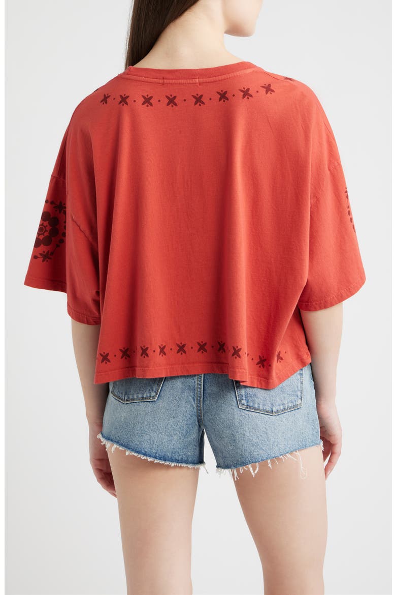 Vintage Floral Cropped Graphic T-Shirt, Alternate, color, CHILI