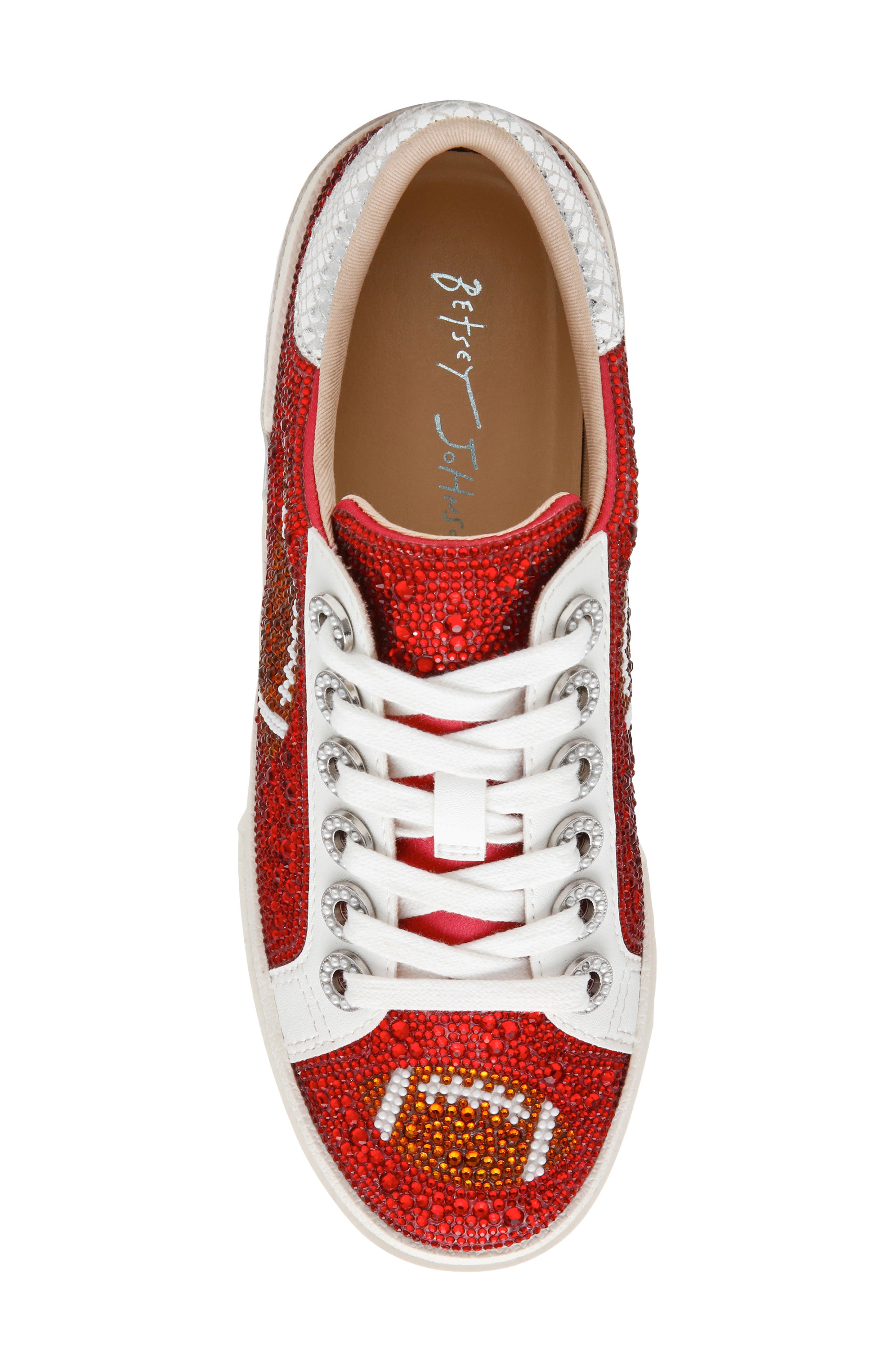 Archy Crystal Embellished Football Sneaker, Alternate, color, RED FOOTBALL
