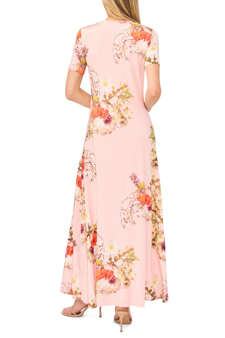 Theresa Floral T-Shirt Maxi Dress, Alternate, color, CLOUD PINK