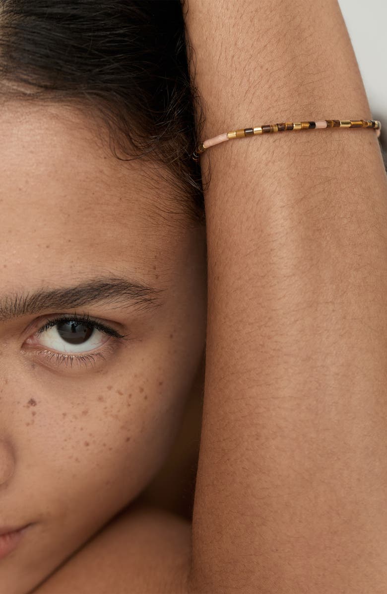 Monica Vinader Delphi Beaded Bracelet, Alternate, color, 18K Gold Vermeil / Tigers Eye