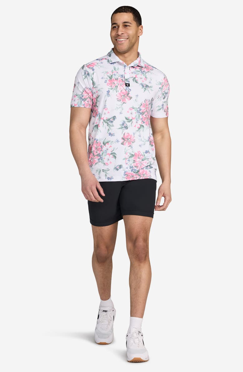 Bad Birdie Core Spring Showers Floral Performance Golf Polo, Alternate, color, Spring Showers