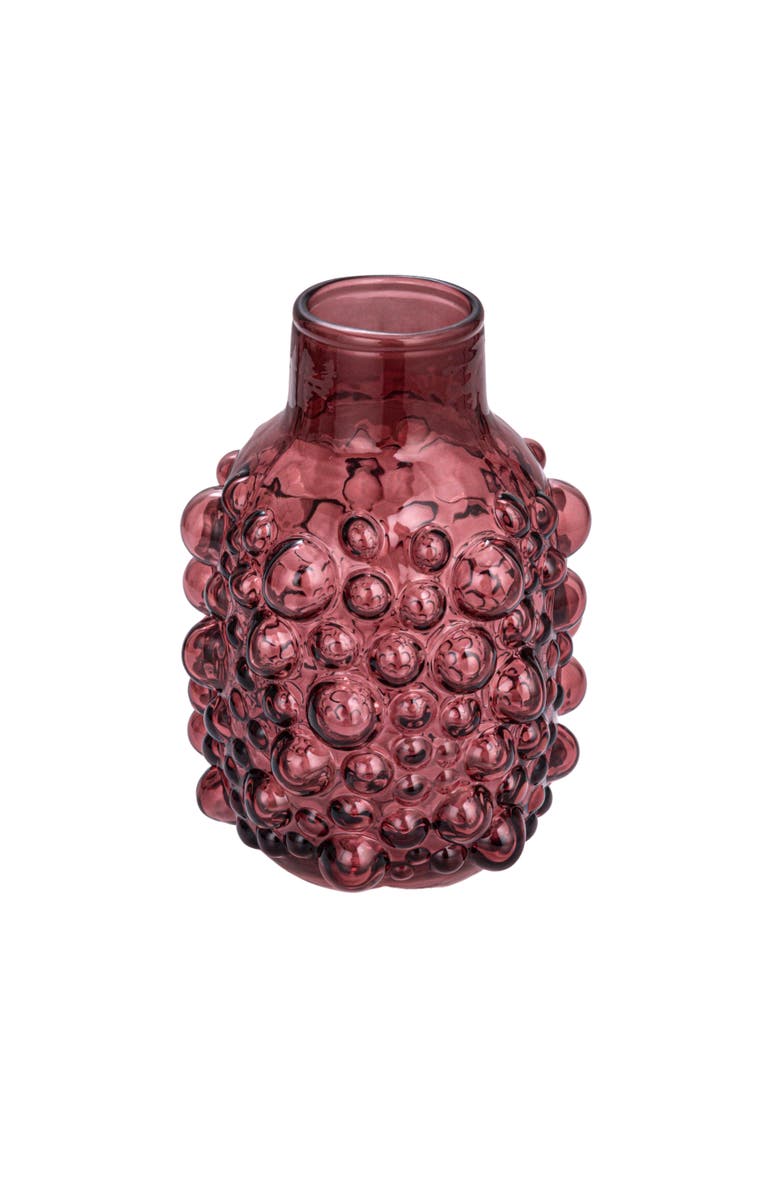 Storied Home Round Glass Vase with Raised Dots, Main, color, Purple