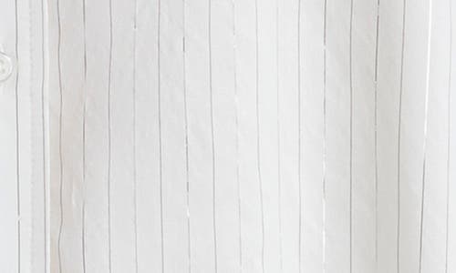 TWP TWP BIG JOE METALLIC STRIPE SILK BUTTON-UP SHIRT