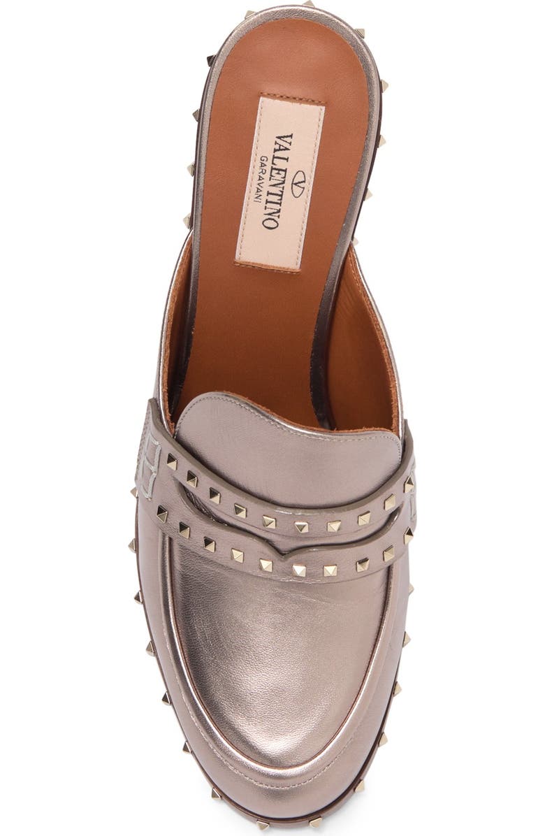 Valentino Garavani Penny Slot Strap Pyramid Stud Block Heel Mucle, Alternate, color,