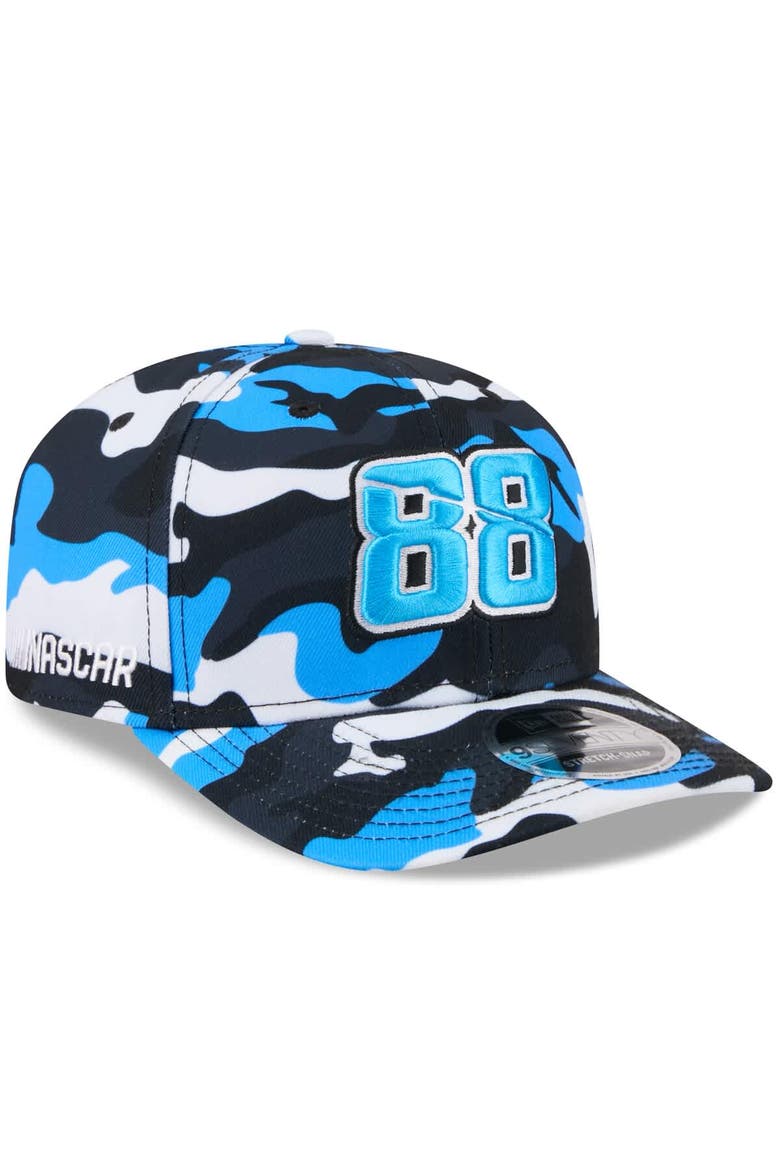 Men's New Era Connor Zilisch  Blue Camo 9SEVENTY Stretch-Snap Hat, Main, color, White