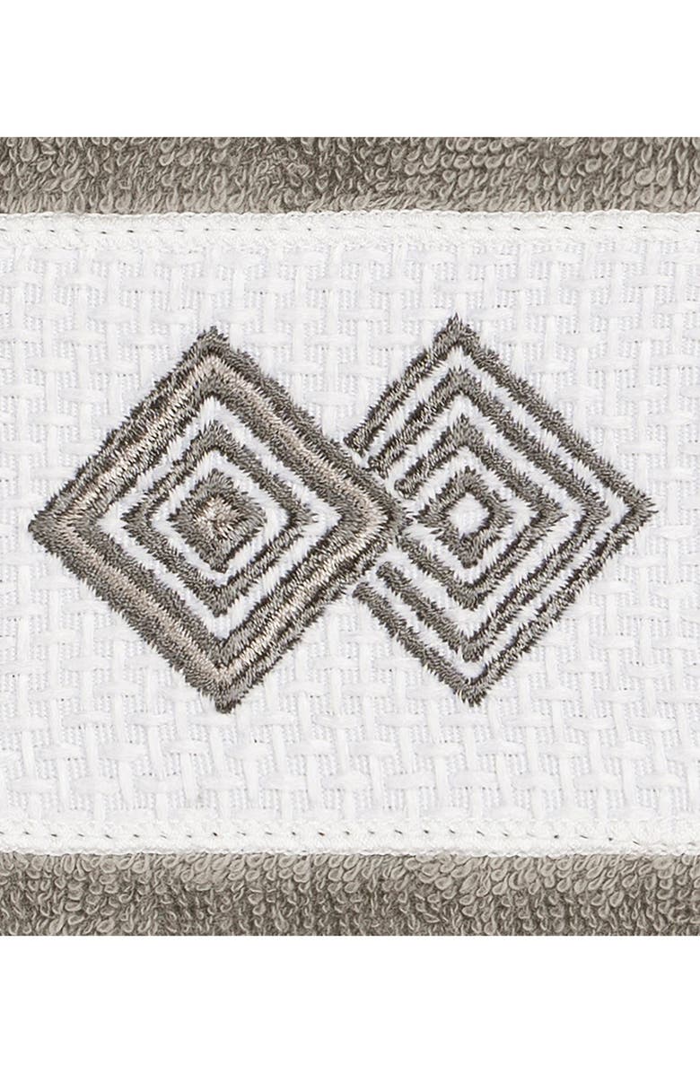 Linum Home Textiles Noah Embellished Washcloth - Set of 2 - Dark Grey, Alternate, color, Dark Grey