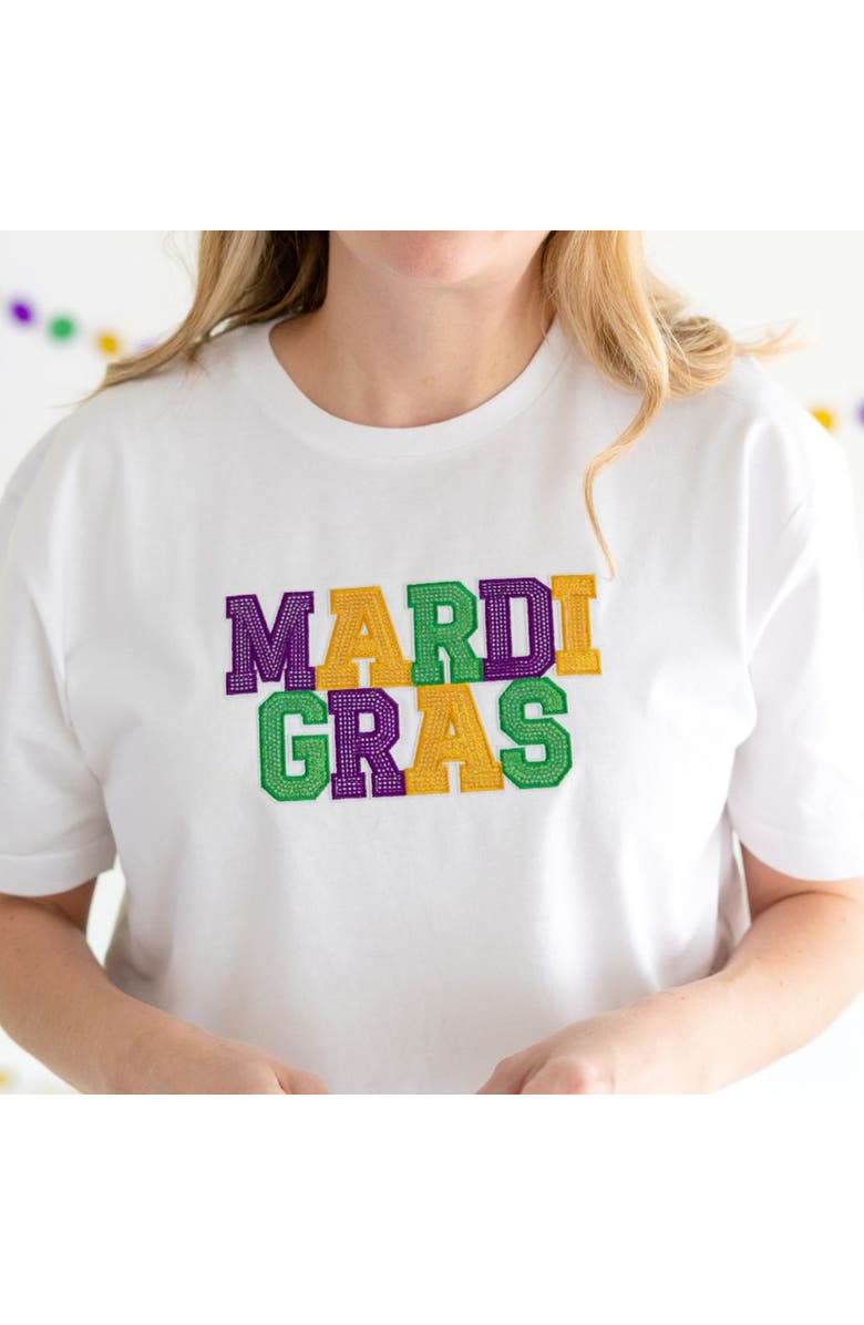 Sweet Wink Mardi Gras Patch Adult Short Sleeve T-Shirt, Alternate, color, 