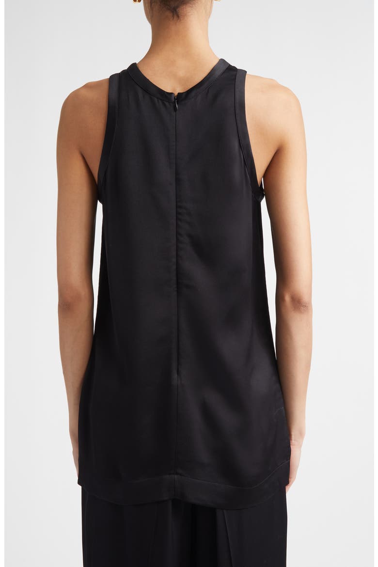 Curved Satin Tank, Alternate, color, BLACK