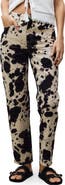 NEXT Cow Print Straight Leg Jeans