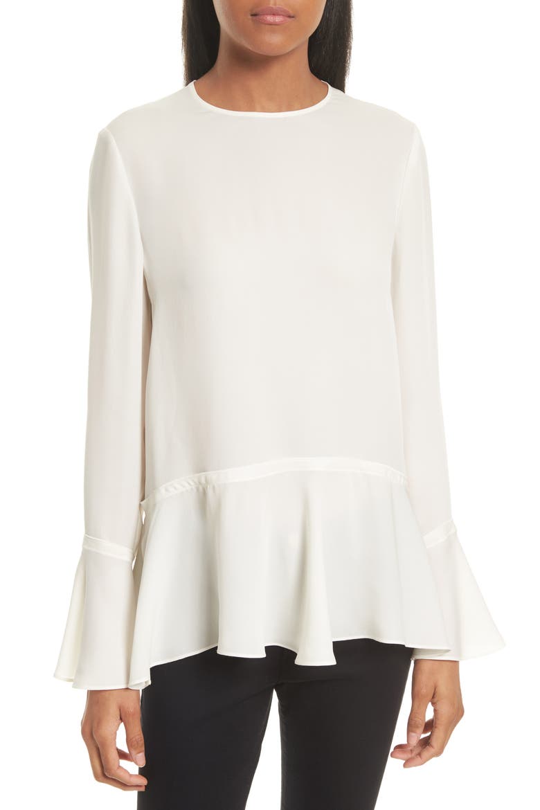 Lexanda Bell Sleeve Peplum Blouse, Main, color, IVORY