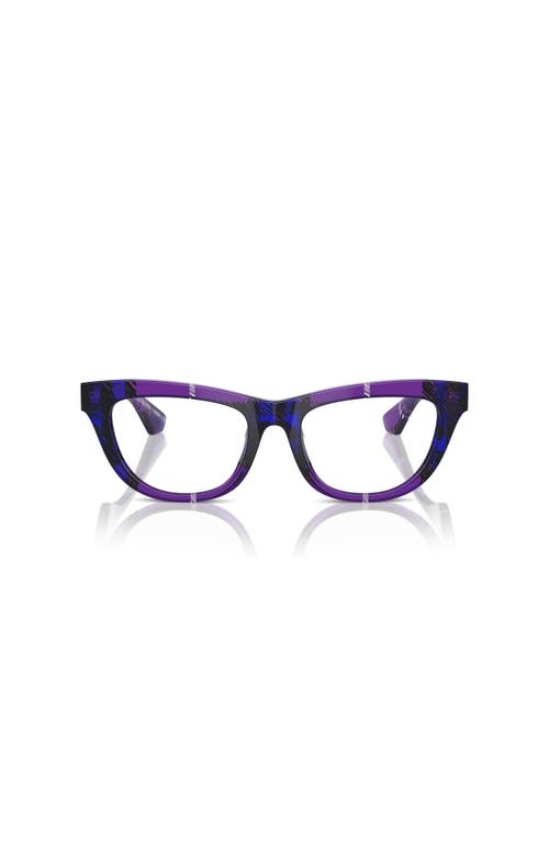 Burberry 52mm Rectangle Optical Glasses In Purple