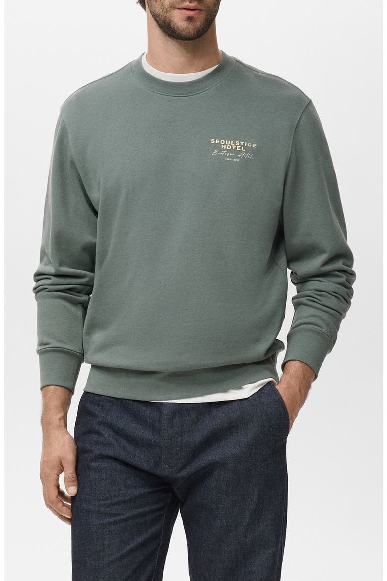 Seoulstice Hotel Graphic Sweatshirt, Main, color, GREEN