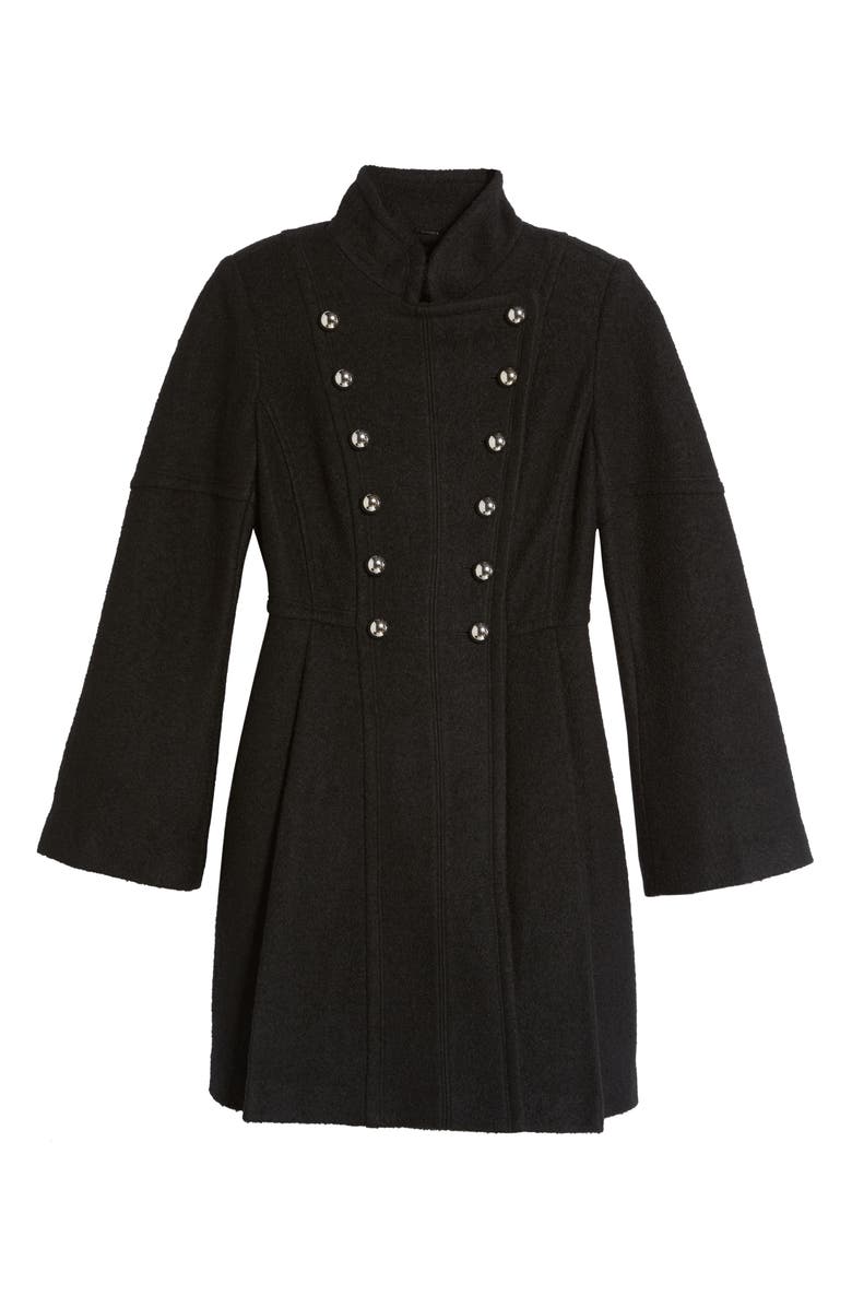 GUESS Double Breasted Fit & Flare Coat, Alternate, color, 