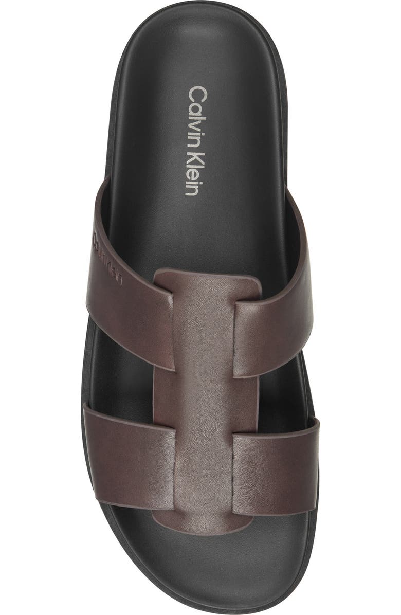Calvin Klein Rolinde Lug Sole Slide Sandal, Alternate, color, Dark Brown