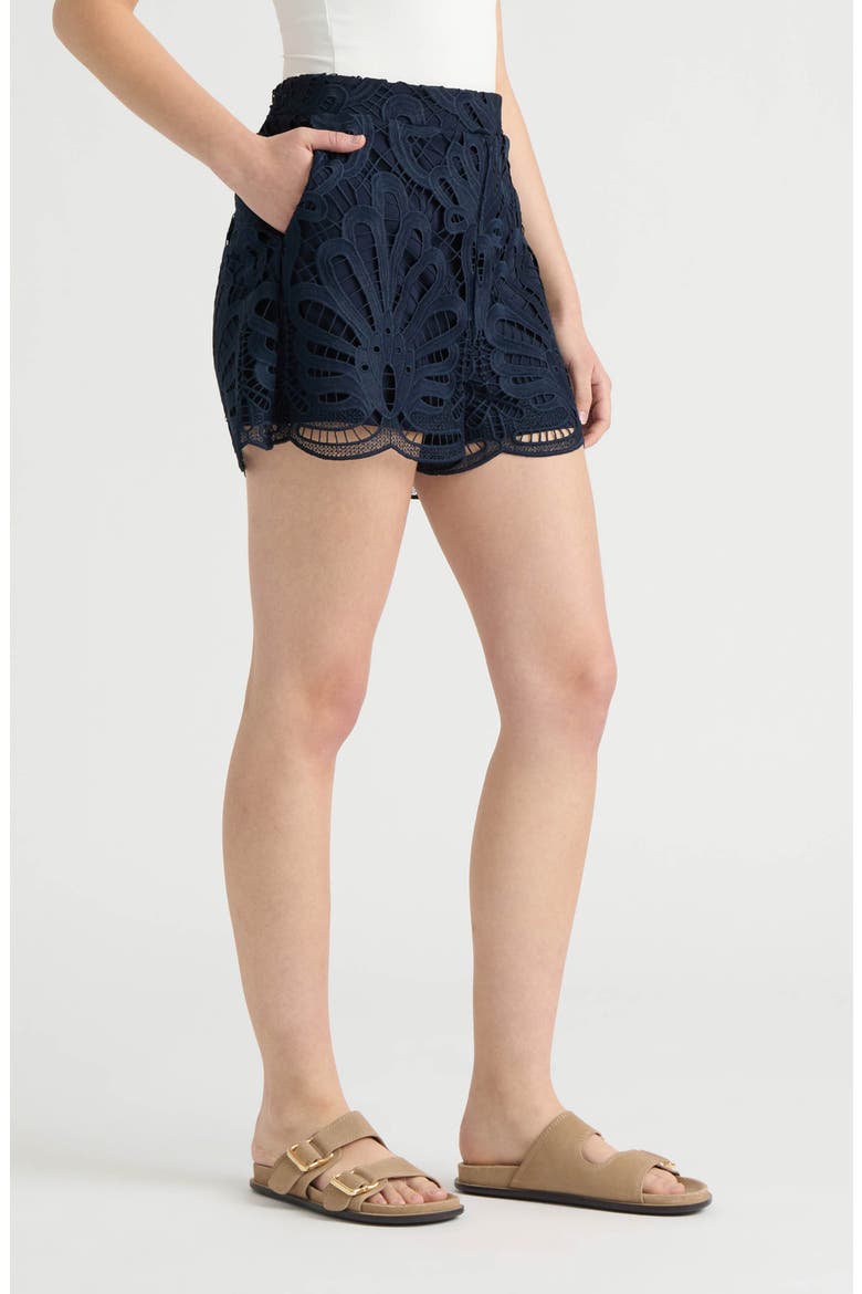 Lace Shorts, Alternate, color, NAVY