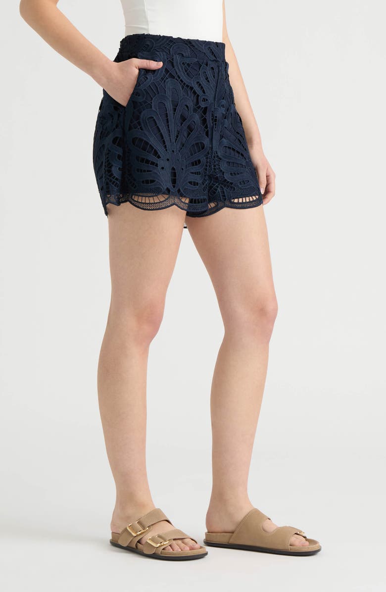 NVLT Lace Shorts, Alternate, color, Navy